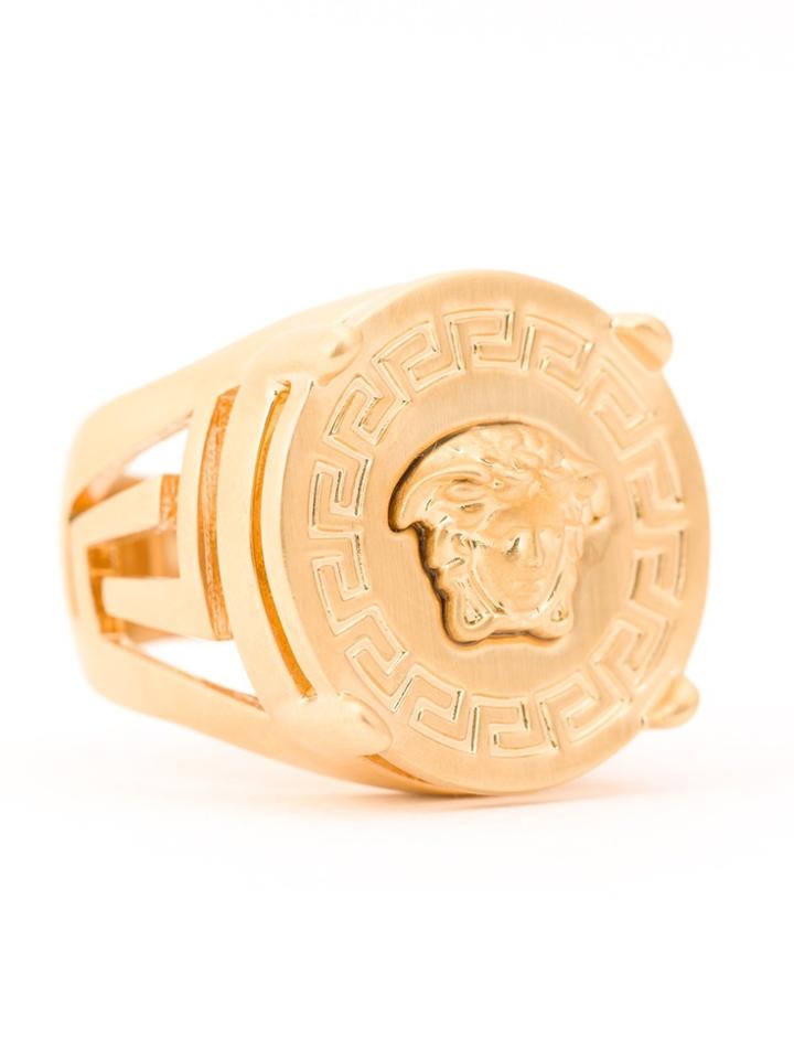Versace Medusa Logo Signet Ring - Metallic