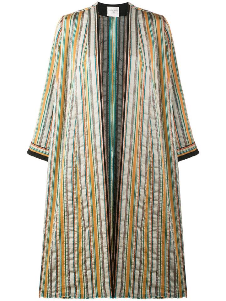 Forte Forte Striped Open Front Coat - Neutrals