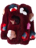 Fendi Flower Appliqué Fox Fur Jacket - Multicolour
