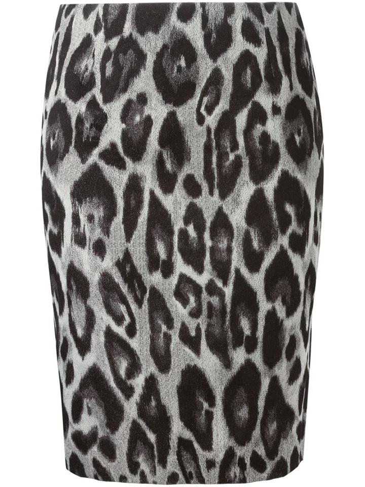 Lanvin Leopard Skirt, Women's, Size: 36, Black, Polyester