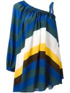 Fendi One Shoulder Blouse, Women's, Size: 42, Blue, Silk