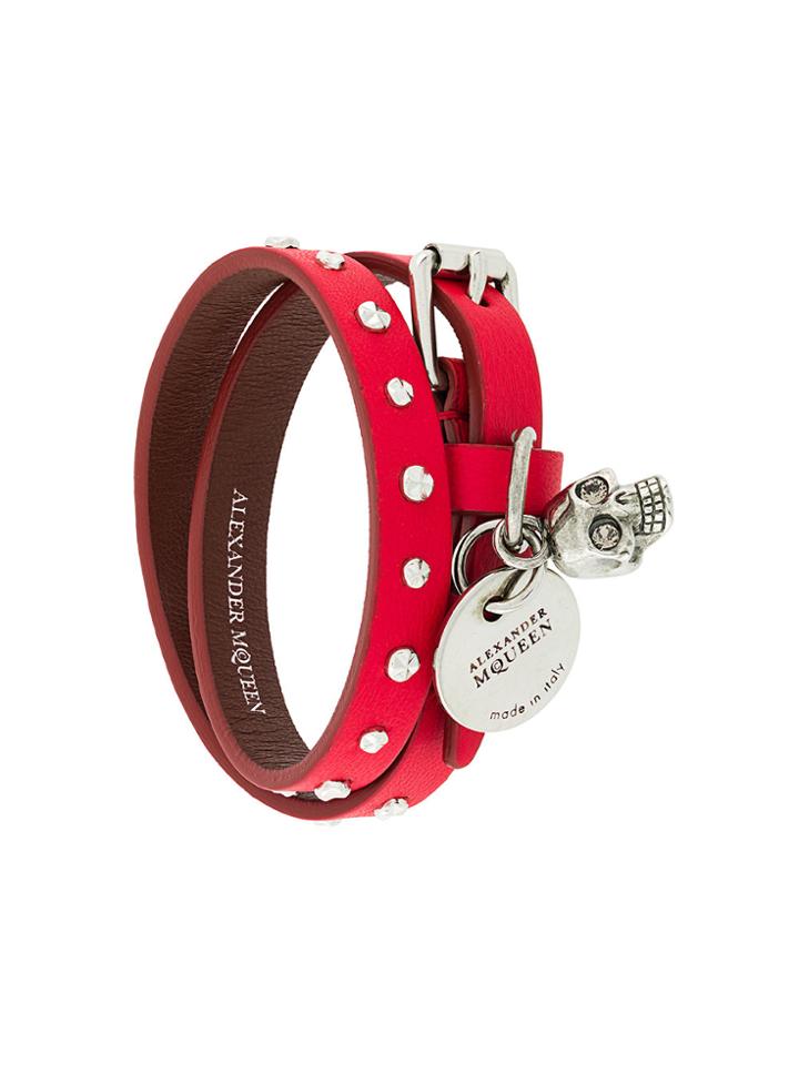 Alexander Mcqueen Double Wrap Bracelet - Red