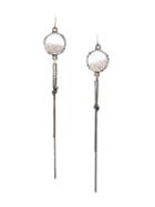 Ann Demeulemeester Gathered Stone Drop Earrings, Women's, Metallic