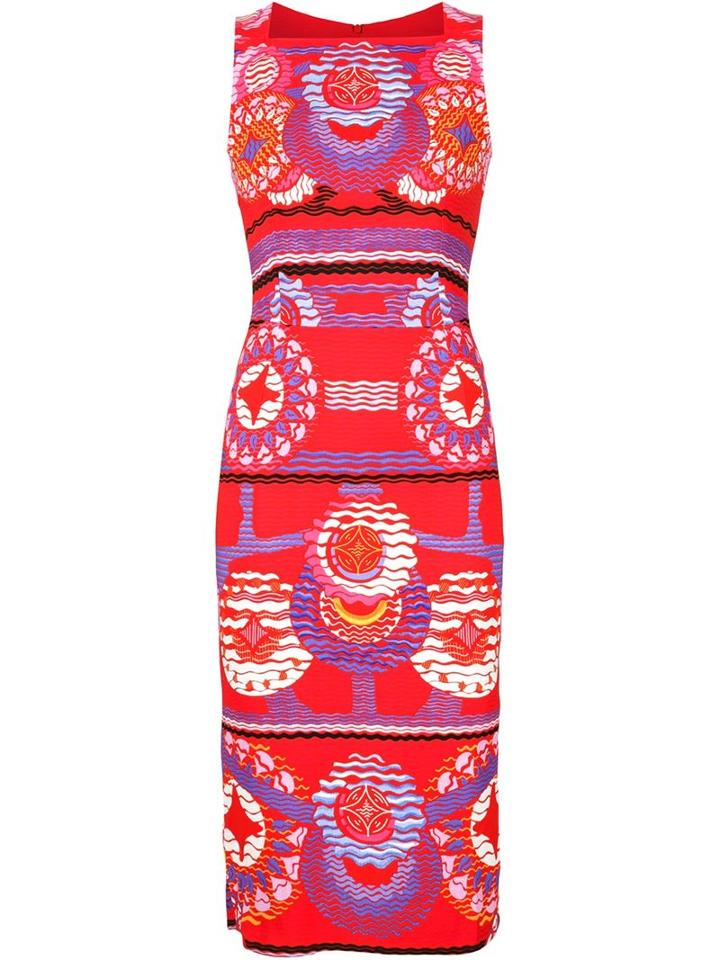 Peter Pilotto Kia Dress, Women's, Size: 10, Red, Viscose/acetate/spandex/elastane/polyester