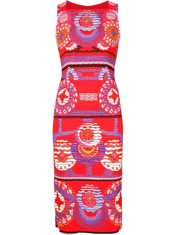Peter Pilotto Kia Dress, Women's, Size: 10, Red, Viscose/acetate/spandex/elastane/polyester