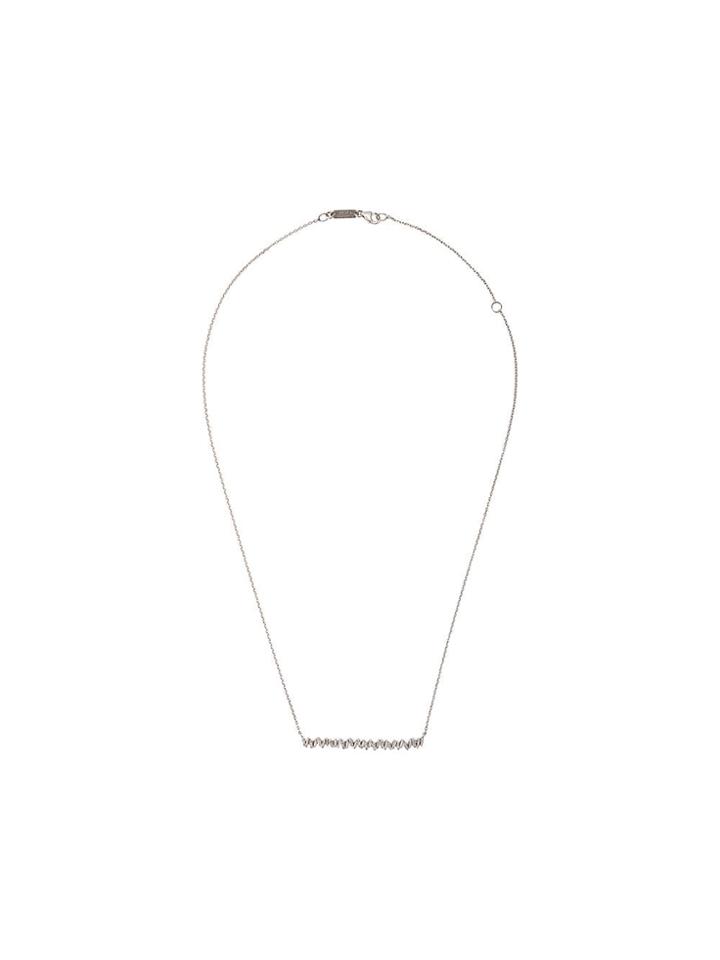Suzanne Kalan 18kt White Gold Fireworks Diamond Bar Necklace - Silver