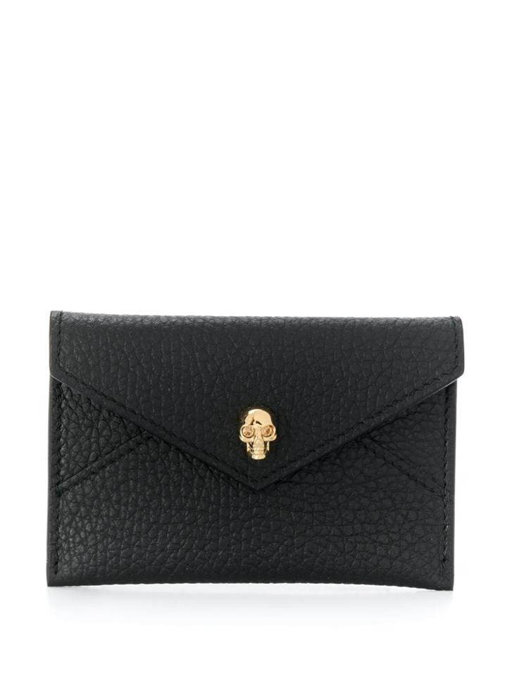 Alexander Mcqueen Skull Envelope Card Holder - Black