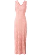 M Missoni Knitted Maxi Dress, Women's, Size: 42, Pink/purple, Cotton/viscose/polyester