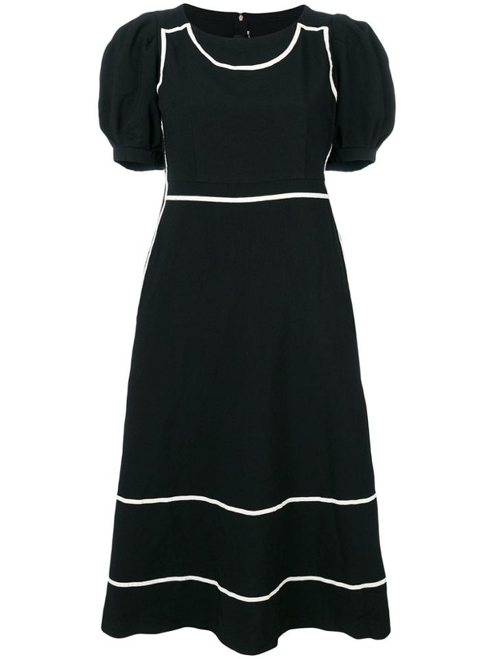 Comme Des Garçons Comme Des Garçons Contrast Trim Puff Sleeve Dress -