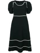 Comme Des Garçons Comme Des Garçons Contrast Trim Puff Sleeve Dress -