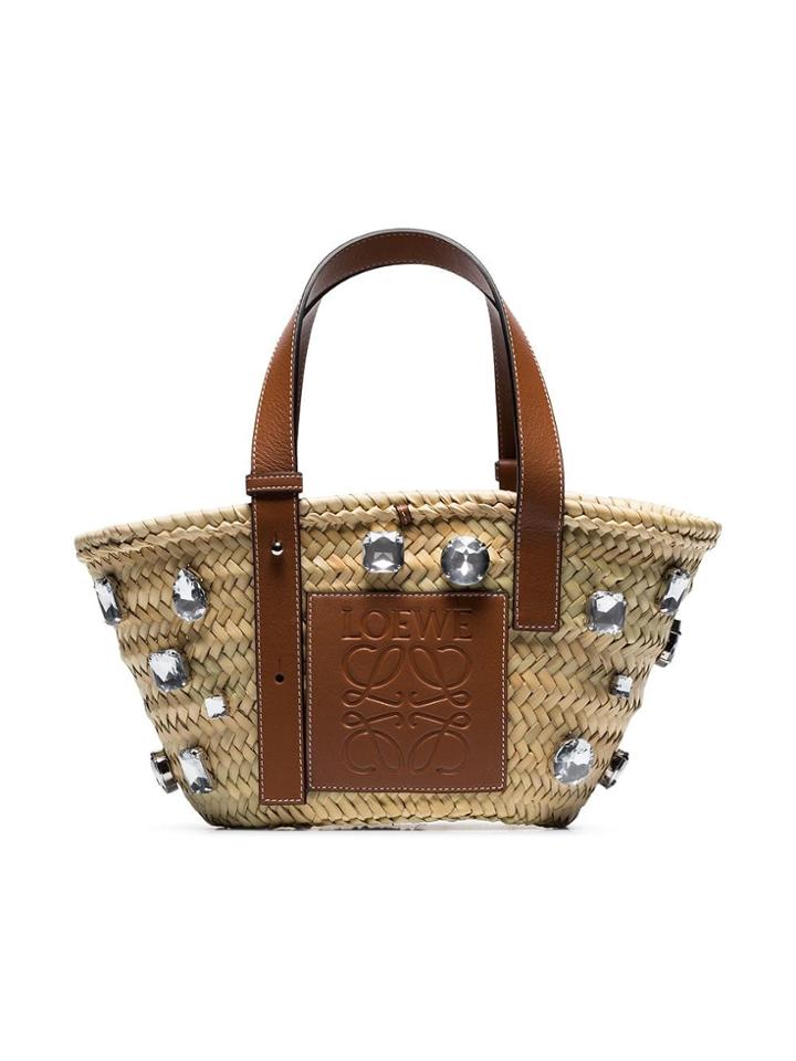 Loewe Basket Mini Stones Tote Bag - Brown
