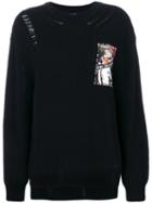 Steve J & Yoni P - Patch Knitted Sweater - Women - Cotton/wool - M, Black, Cotton/wool