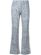 Le Tricot Perugia Paisley-print Flared Trousers - Blue