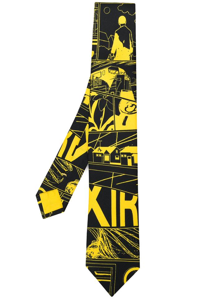Prada Graphic Print Tie - Black