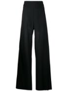 Ann Demeulemeester Slit Wide-leg Trousers, Women's, Size: 34, Black, Virgin Wool/cotton/rayon