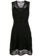 M Missoni - Layered V-neck Dress - Women - Polyamide/polyester - 42, Black, Polyamide/polyester