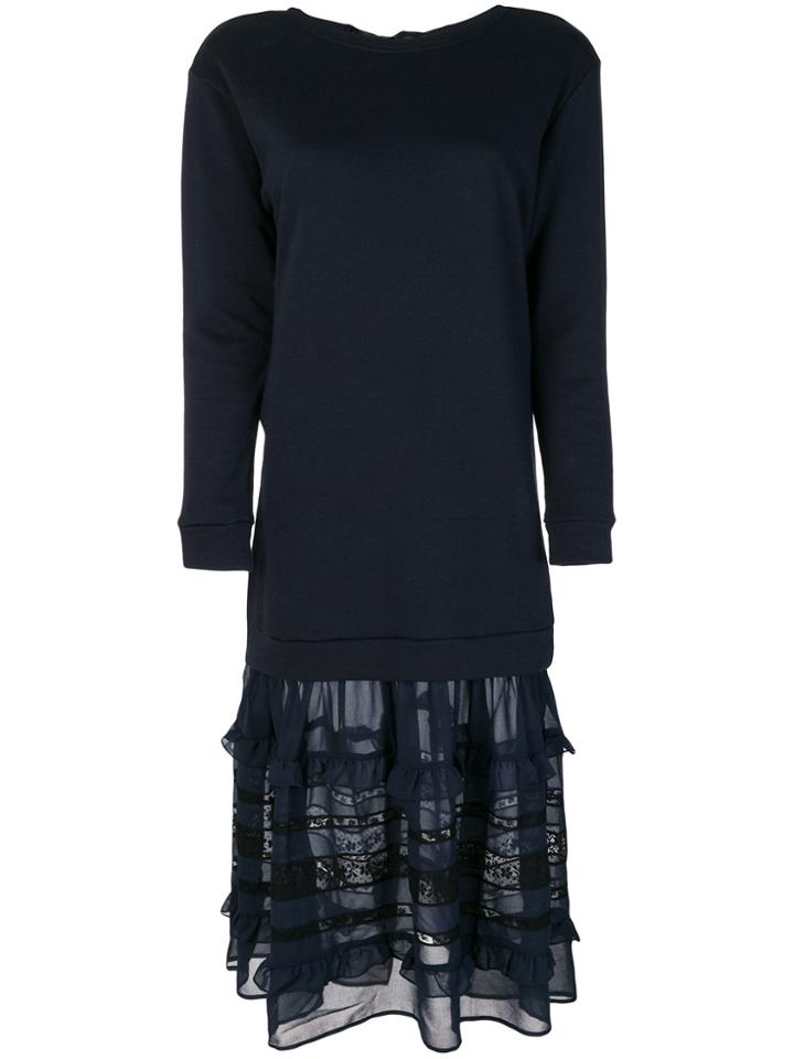 P.a.r.o.s.h. Knitted Ruffle Dress - Blue