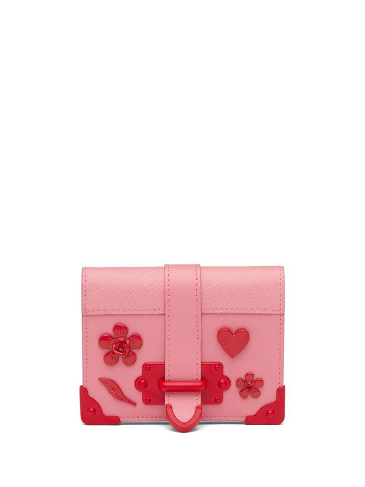 Prada Small Appliqué Wallet - Pink