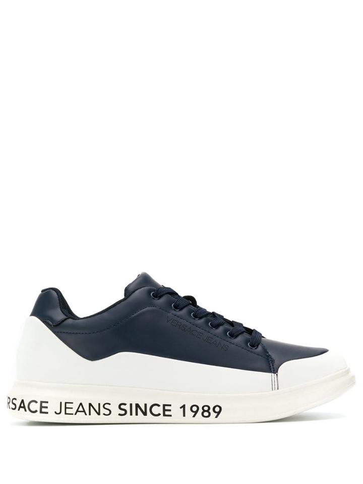 Versace Jeans Panelled Lace-up Sneakers - Blue