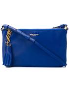 Saint Laurent Monogram Crossbody Bag, Women's, Blue, Calf Leather
