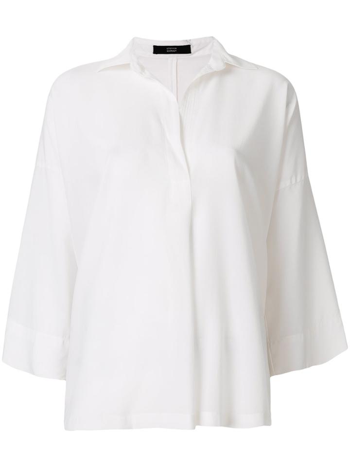 Steffen Schraut Oversized V-neck Shirt - White