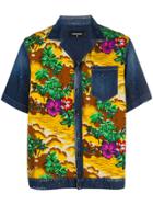 Dsquared2 Hawaiian Print Denim Shirt - Blue