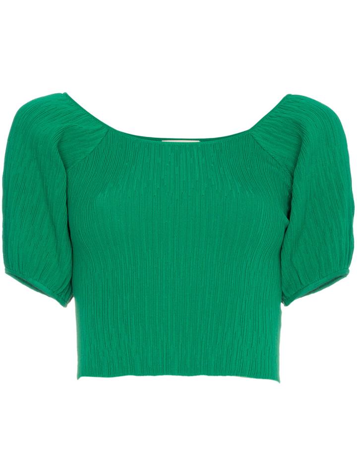 Simon Miller Gwinn Puff Sleeve Top - Green