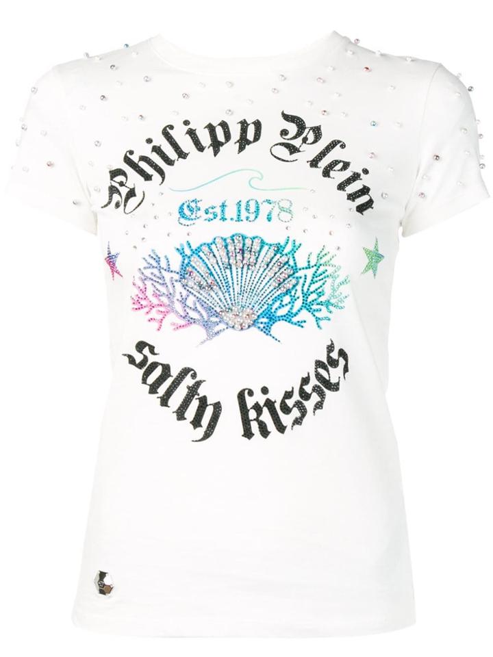 Philipp Plein Rhinestone Embellished T-shirt - White