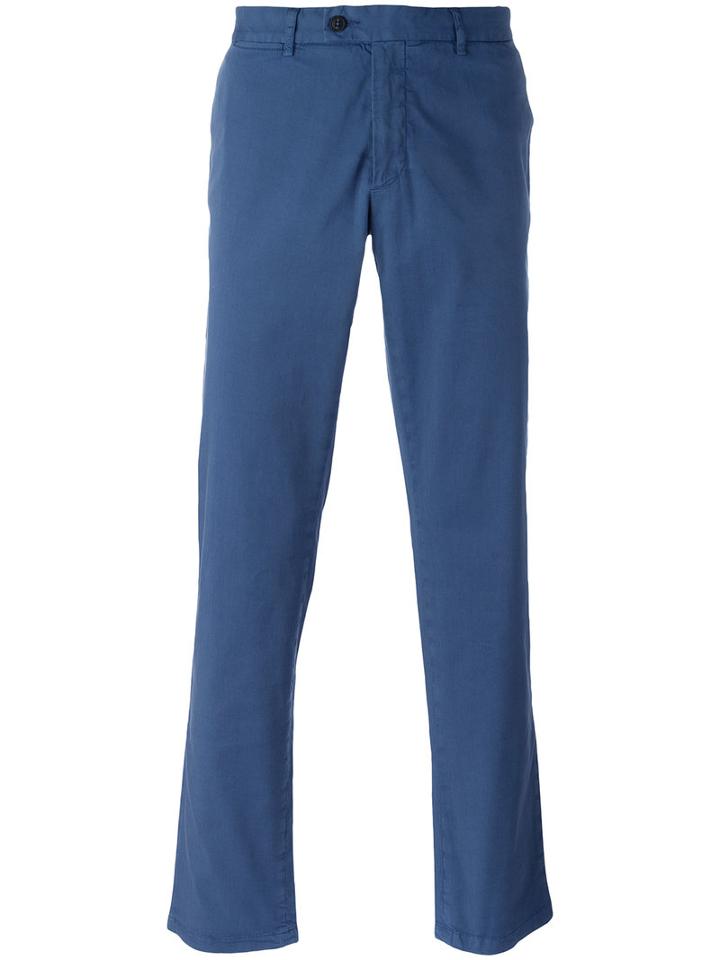 Fay Plain Chinos, Men's, Size: 50, Blue, Cotton/spandex/elastane