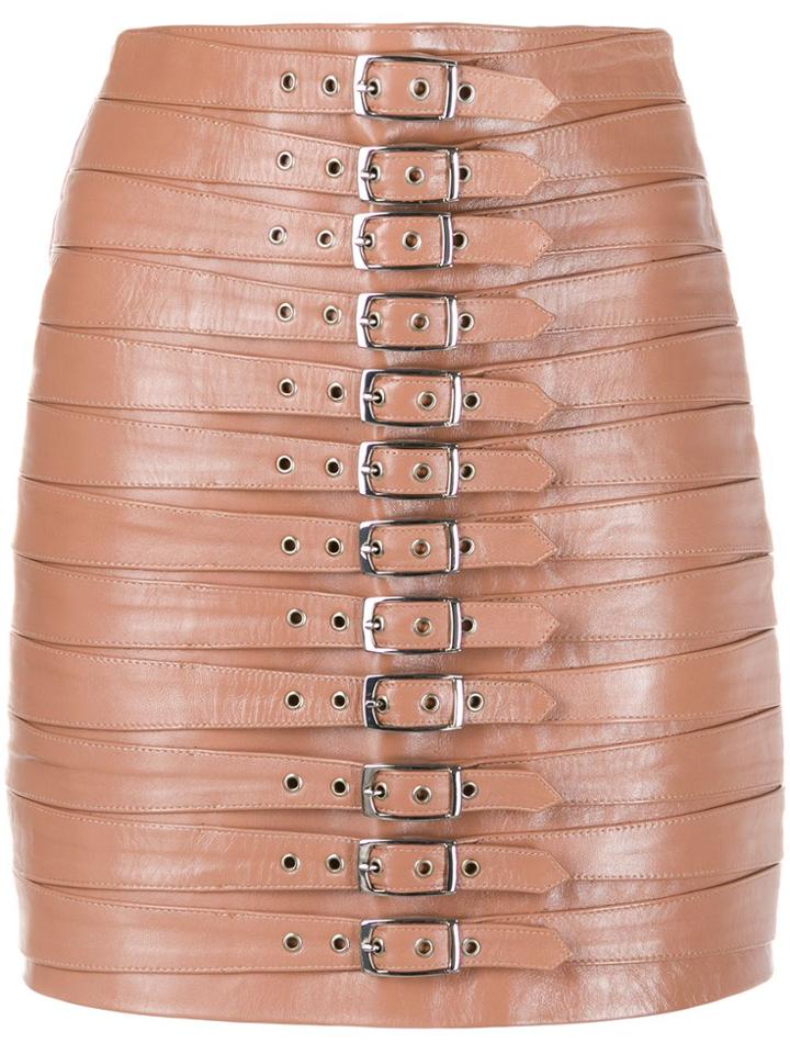 Manokhi Dita Buckled Mini Skirt - Pink