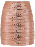 Manokhi Dita Buckled Mini Skirt - Pink