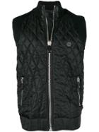 Philipp Plein Knit Quilted Vest - Black