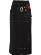 Dolce & Gabbana Stitch Detail Pencil Skirt, Women's, Size: 40, Black, Silk/polyamide/spandex/elastane/virgin Wool