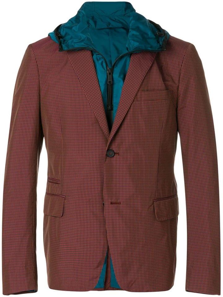 Prada Micro Checked Nylon Blazer - Yellow