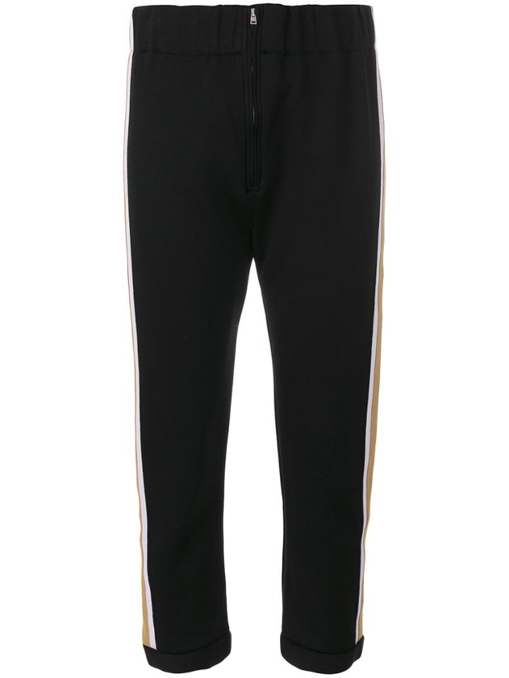 Marni Cropped Tuxedo Striped Trousers - Black