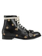 Gucci Queercore Embroidered Brogue Boot - Black