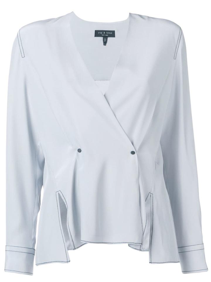 Rag & Bone Wrap Style Blouse - Grey