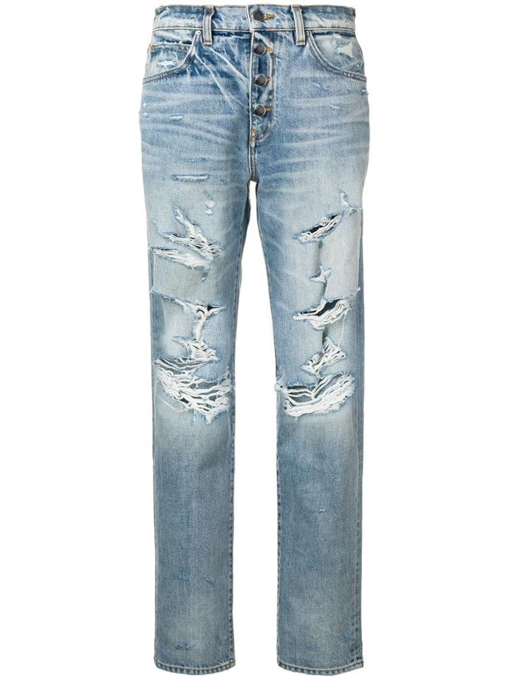 Amiri Distressed Effect Jeans - Blue