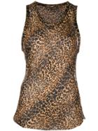 Saint Laurent Leopard Print Tank Top - Nude & Neutrals