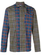Lanvin Contrast Panel Plaid Shirt - Blue