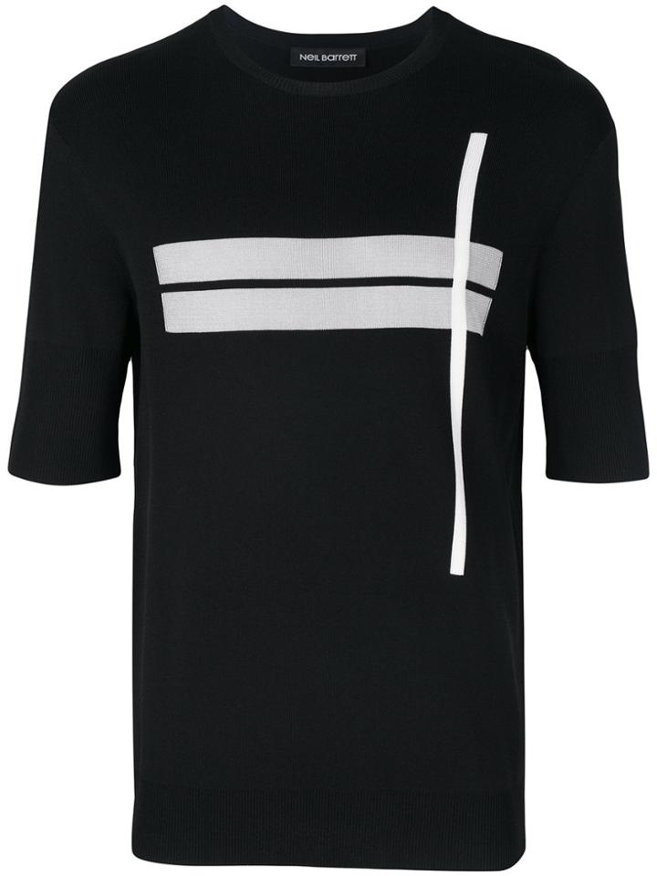 Neil Barrett Knitted Short Sleeve T-shirt - Black