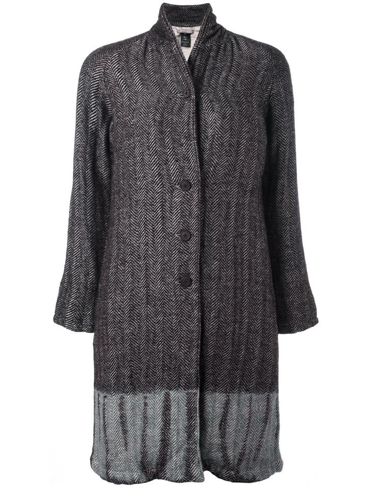 Suzusan Tie-dye Herringbone Coat - Brown