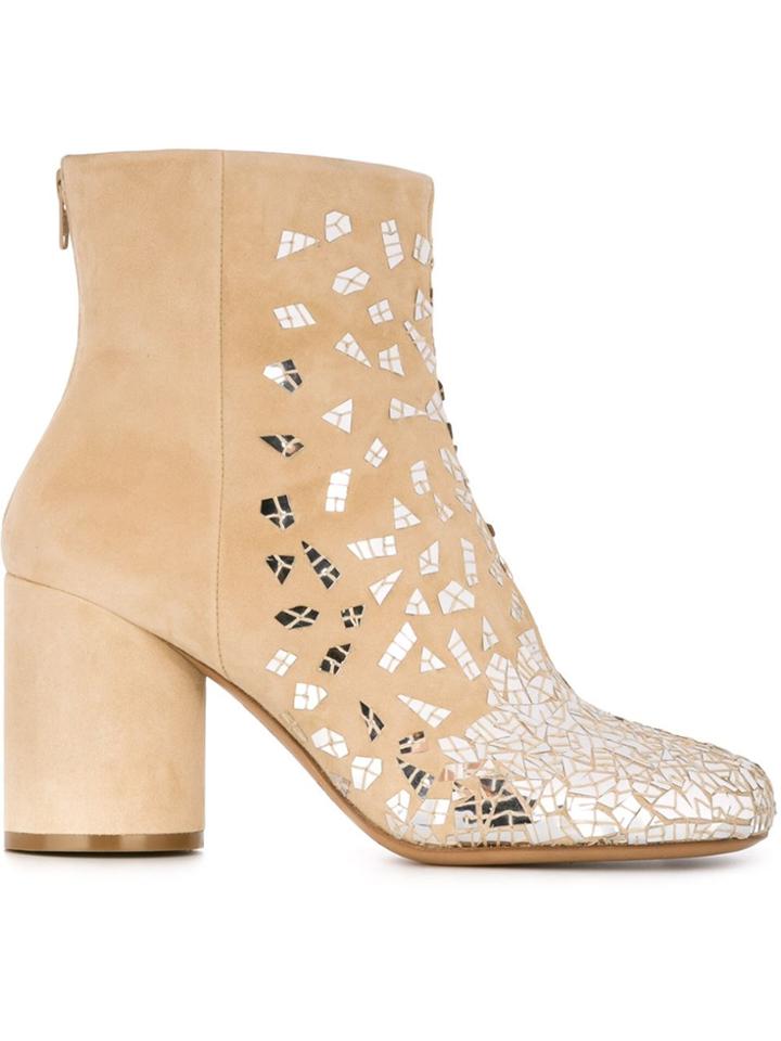 Maison Margiela Embellished Ankle Boots - Nude & Neutrals