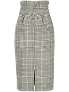 Loveless Plaid Belted Midi Skirt - Grey