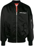 Palm Angels Zipped Bomber Jacket - Black