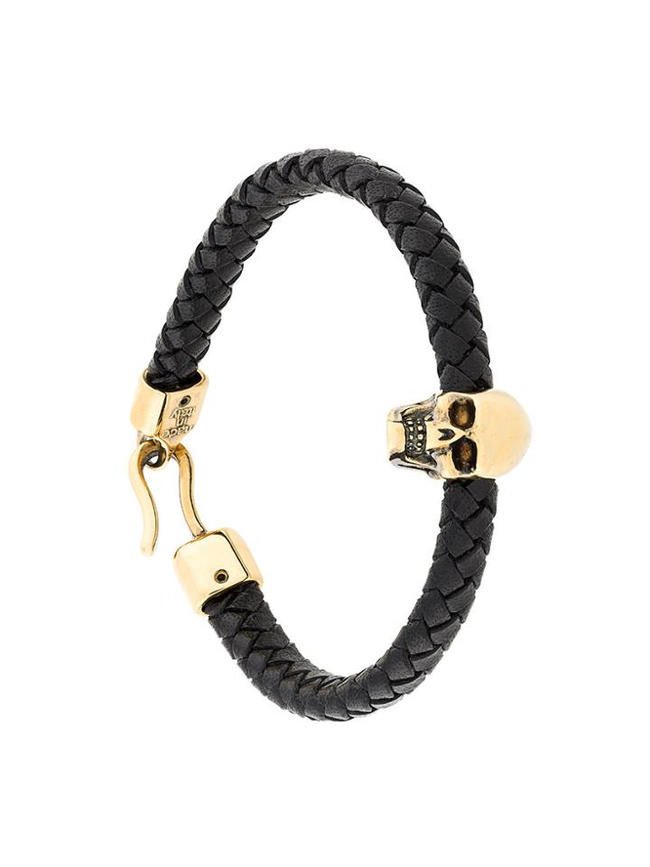 Alexander Mcqueen Skull Embellished Bracelet - Black