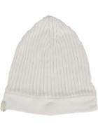 11 By Boris Bidjan Saberi Logo Embroidered Ribbed Beanie, Adult Unisex, White, Cotton