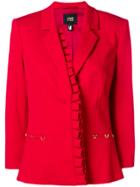 Cavalli Class Ruffle Trim Blazer - Red
