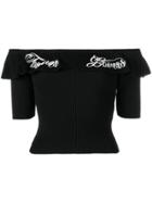 Red Valentino Forever Lovers Embroidered Knitted Top - Black