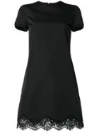 Dsquared2 Scalloped Lace Hem Mini Dress - Black